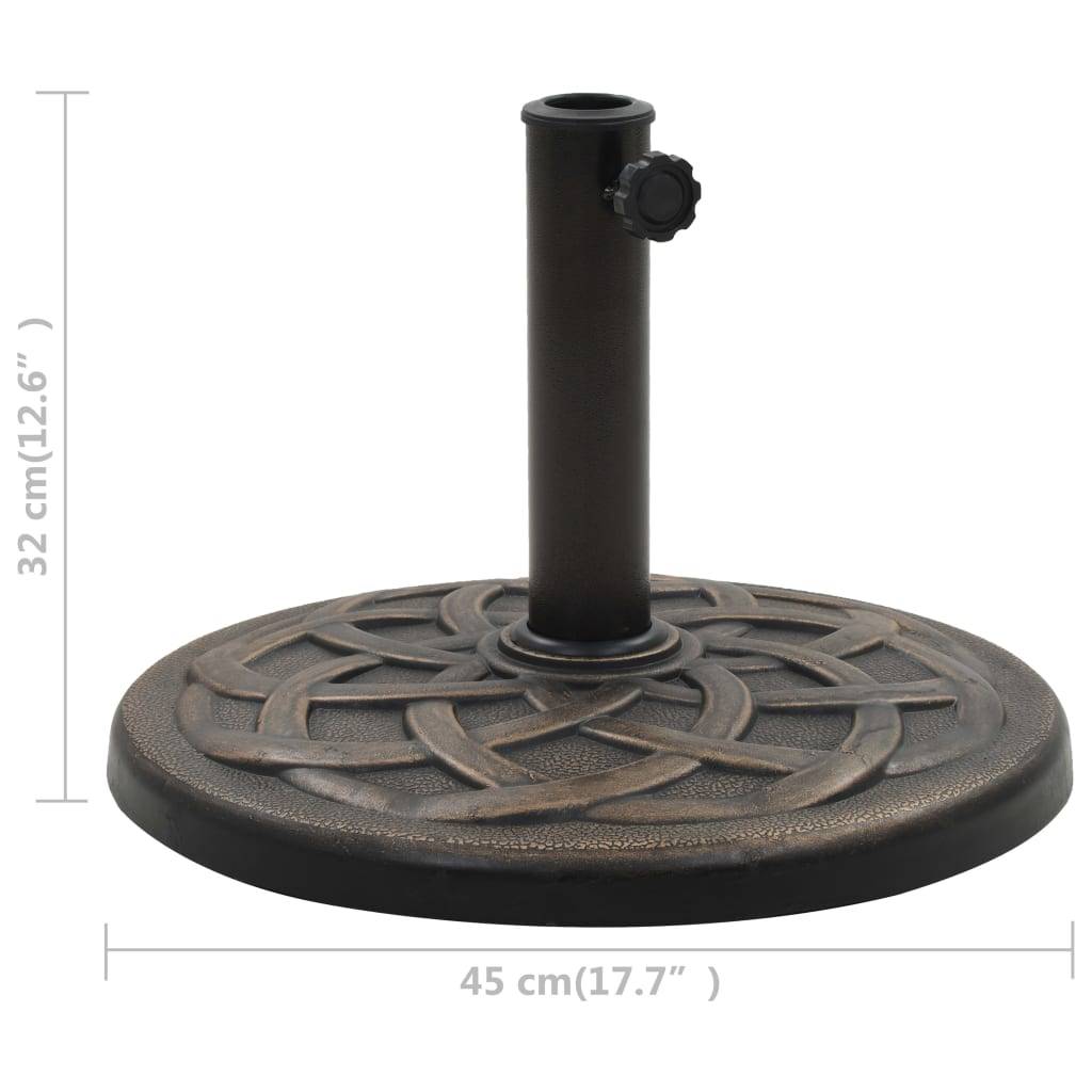 vidaXL Sonnenschirmfuß Rund 11 kg Bronze Polyharz