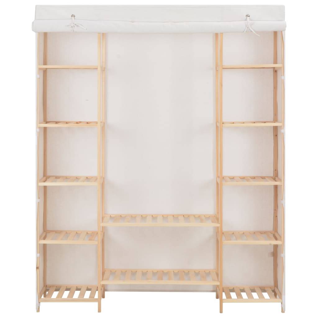 vidaXL Kleiderschrank Weiß 135 x 40 x 170 cm Stoff