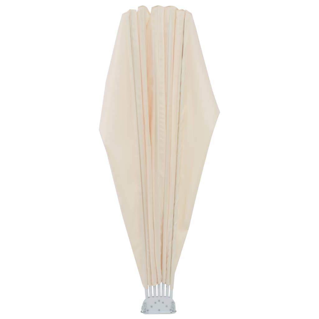 vidaXL Faltbarer Terrassen-Seitenfächer Creme 200 cm