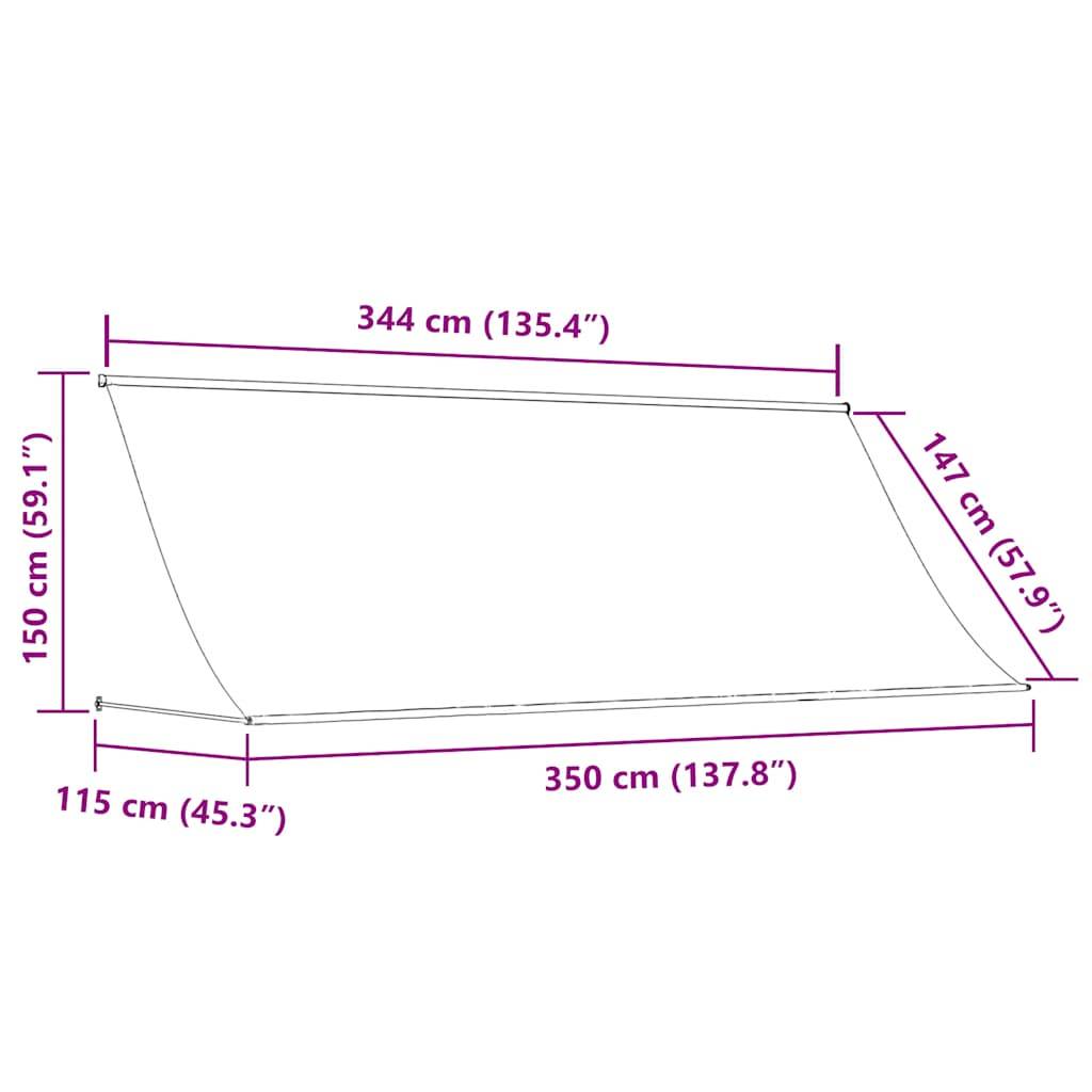 vidaXL Einziehbare Markise 350×150 cm Orange und Braun