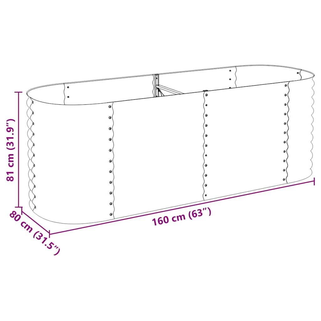 vidaXL Garten-Hochbeet 240 x 80 x 81 cm Verzinkter Stahl Grau