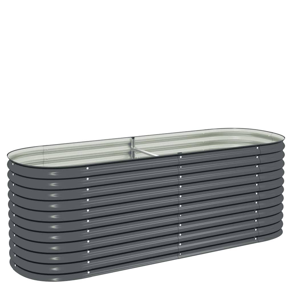 vidaXL Garten-Hochbeet 240 x 80 x 81 cm Verzinkter Stahl Grau