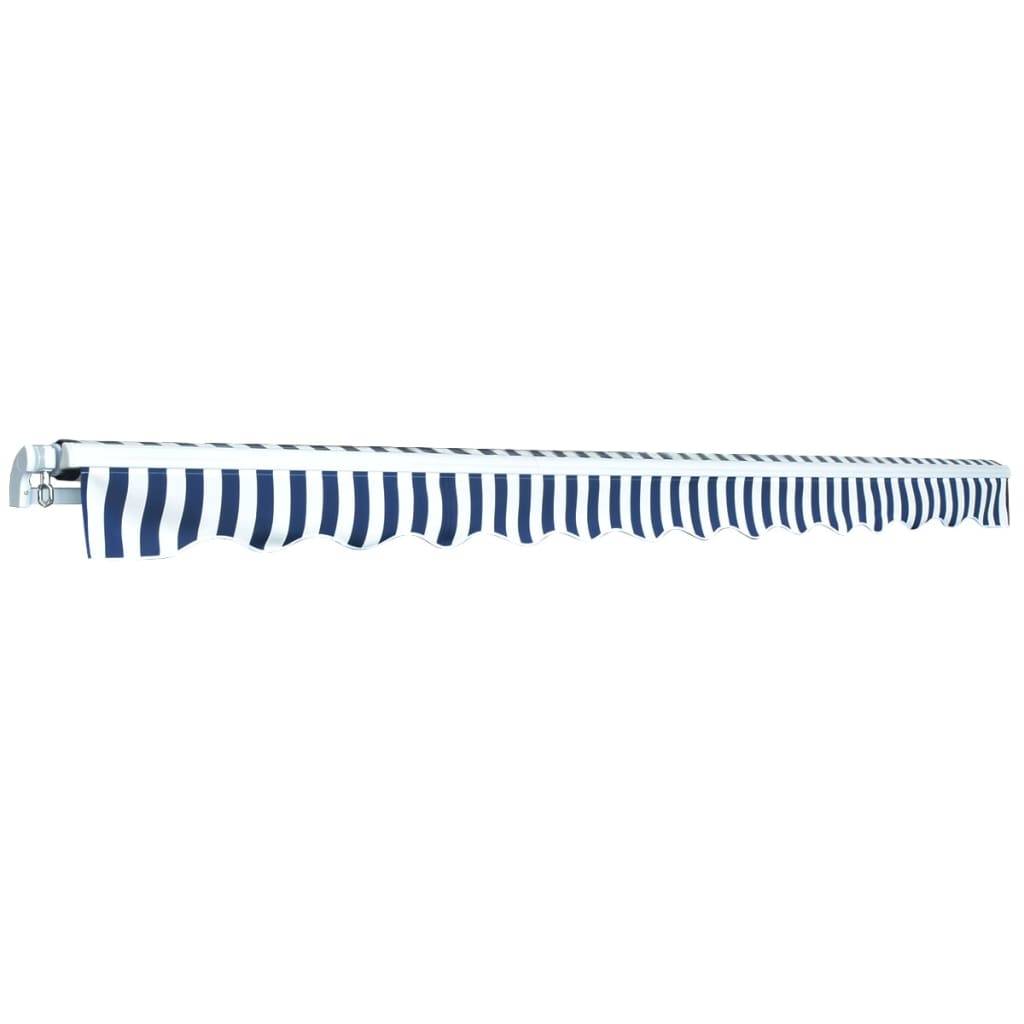 vidaXL Gelenkarmmarkise 450 cm Blau/Weiß