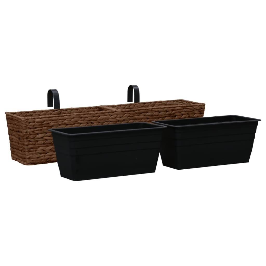 vidaXL Blumenkasten 2 Stk. Wasserhyazinthe Braun