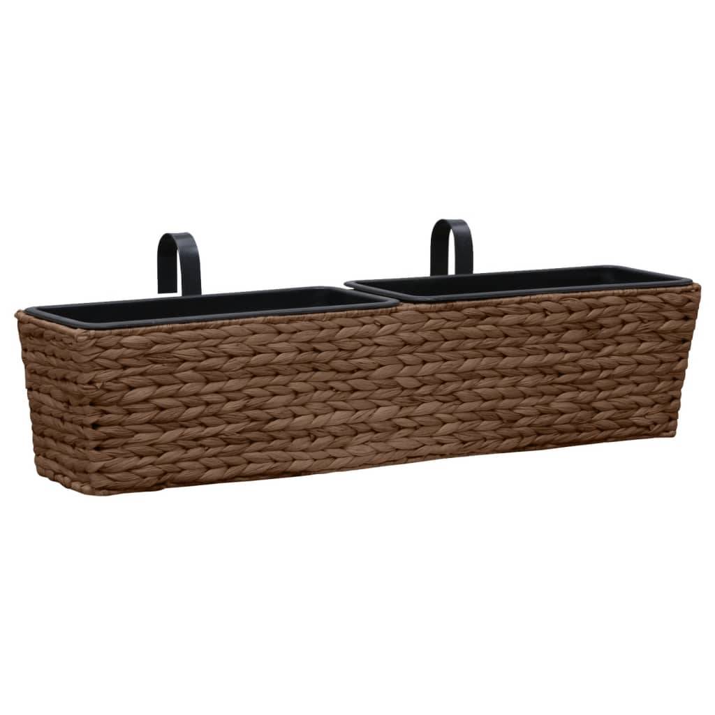 vidaXL Blumenkasten 2 Stk. Wasserhyazinthe Braun