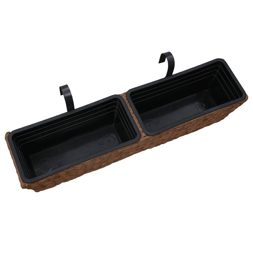 vidaXL Blumenkasten 2 Stk. Wasserhyazinthe Braun