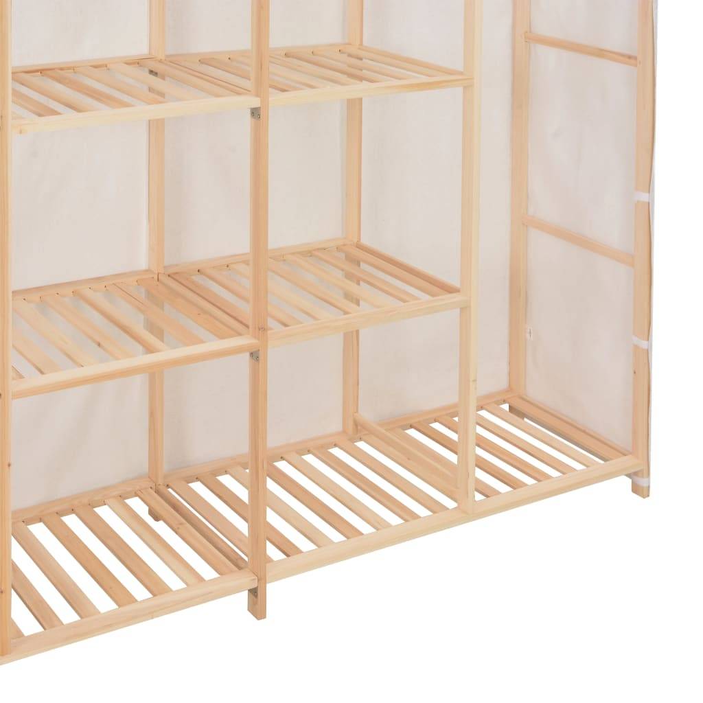 vidaXL Kleiderschrank Weiß 173 x 40 x 170 cm Stoff