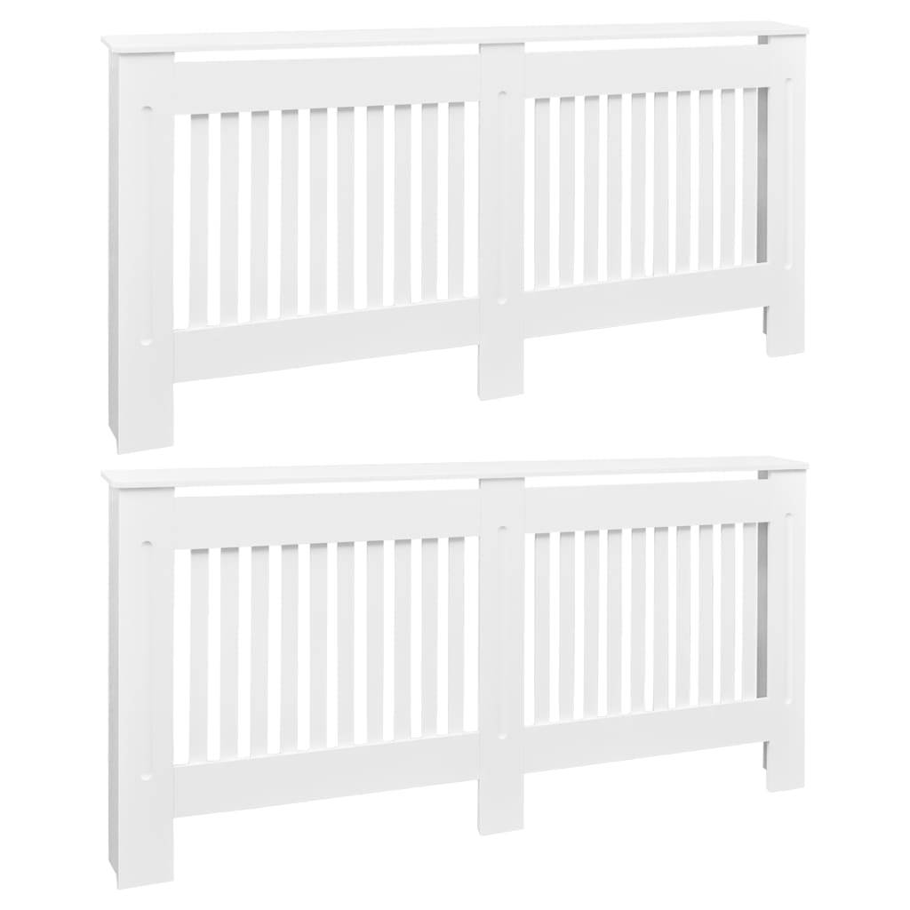 vidaXL Heizkörperabdeckung 2 Stk. Weiß MDF 172 cm