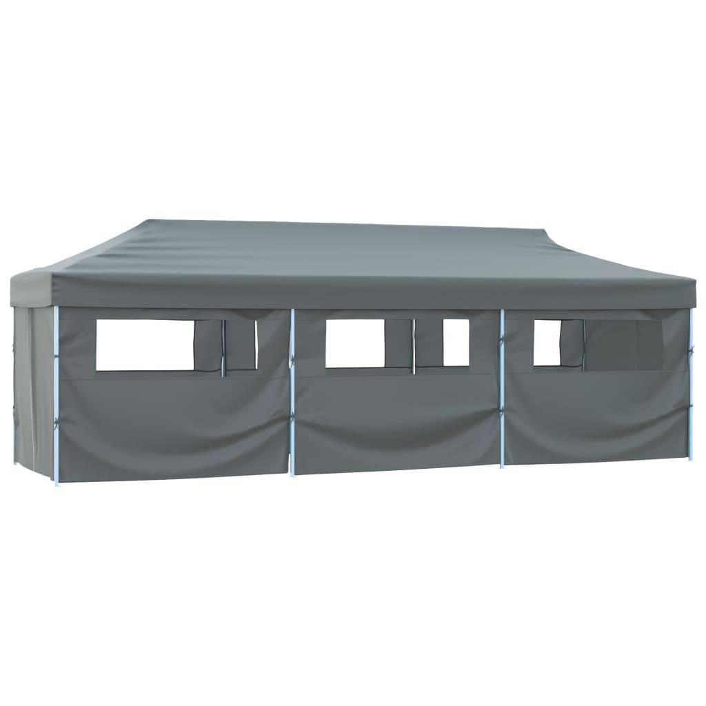 vidaXL Faltzelt Partyzelt Pop-Up mit 8 Seitenwänden 870x291x315 cm Anthrazit
