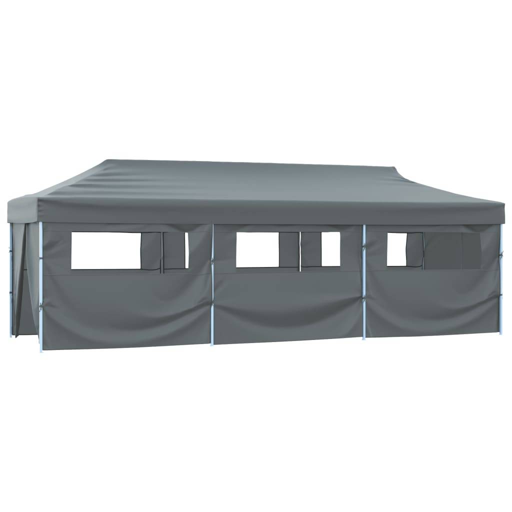 vidaXL Faltzelt Partyzelt Pop-Up mit 8 Seitenwänden 870x291x315 cm Anthrazit