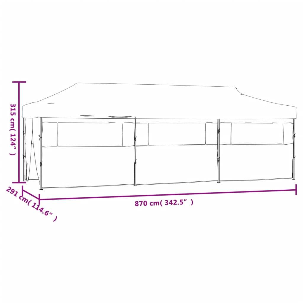 vidaXL Faltzelt Partyzelt Pop-Up mit 8 Seitenwänden 870x291x315 cm Anthrazit