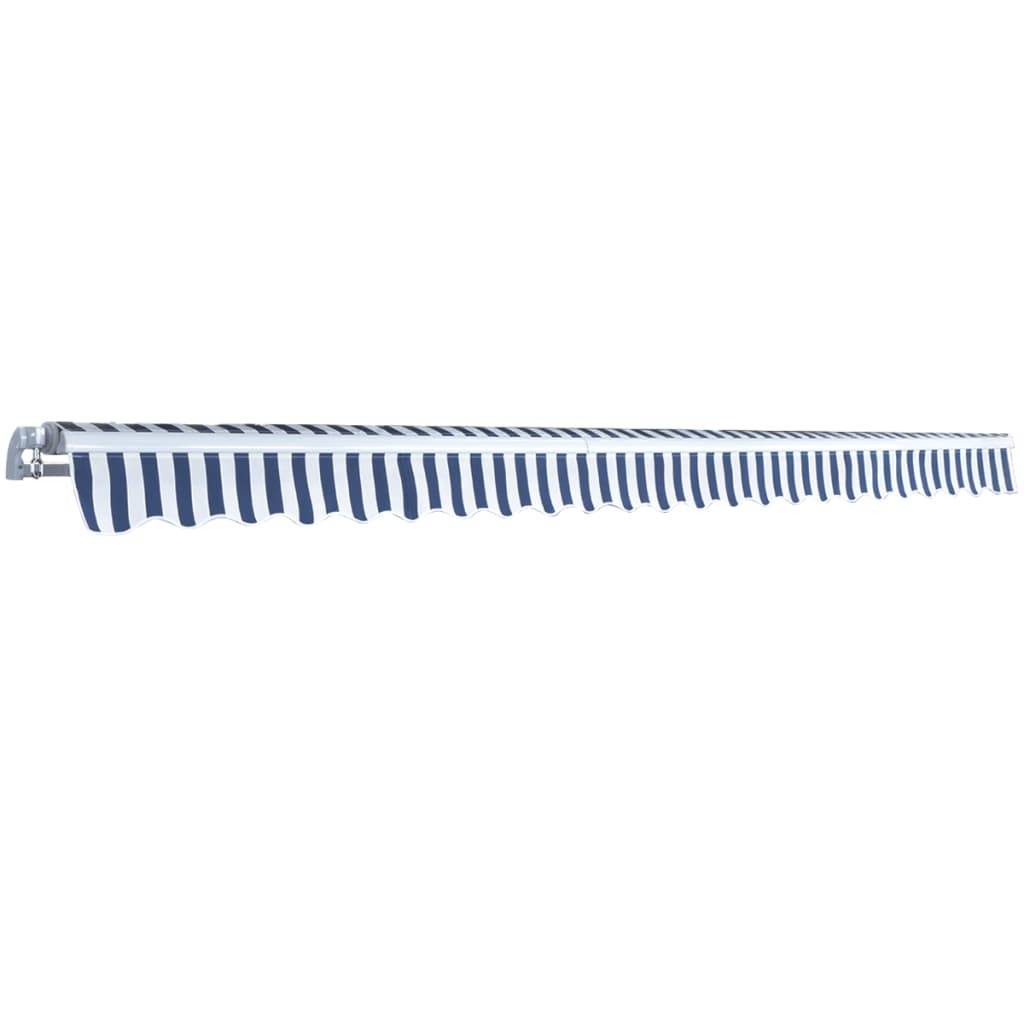 vidaXL Gelenkarmmarkise 500 cm Blau/Weiß