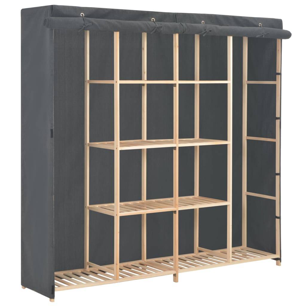 vidaXL Kleiderschrank Grau 173 x 40 x 170 cm Stoff
