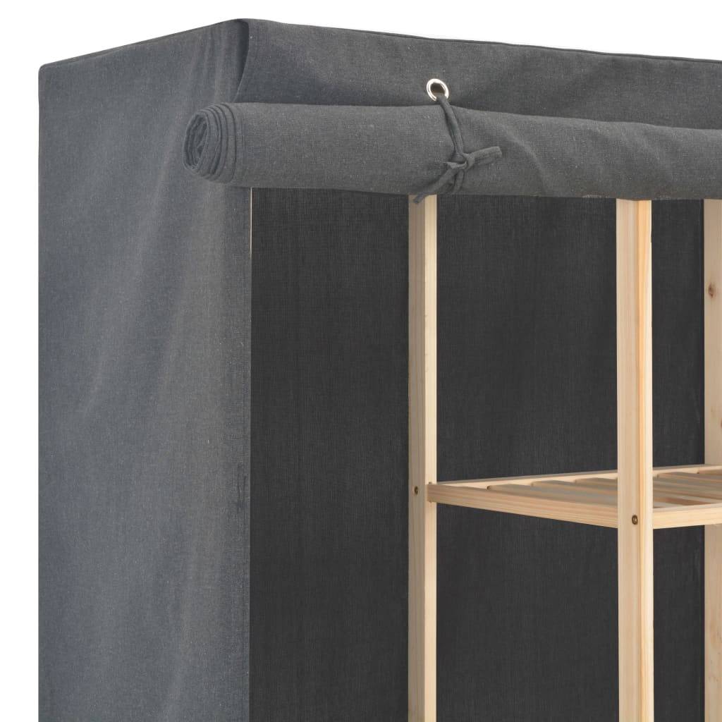 vidaXL Kleiderschrank Grau 173 x 40 x 170 cm Stoff