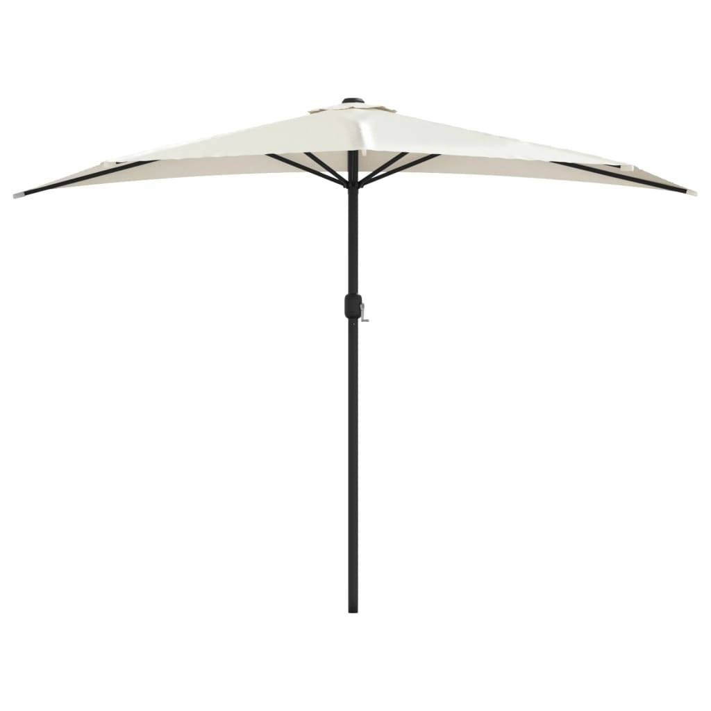 vidaXL Balkon-Sonnenschirm mit Alu-Mast Sandfarben 300x155 cm Halbrund