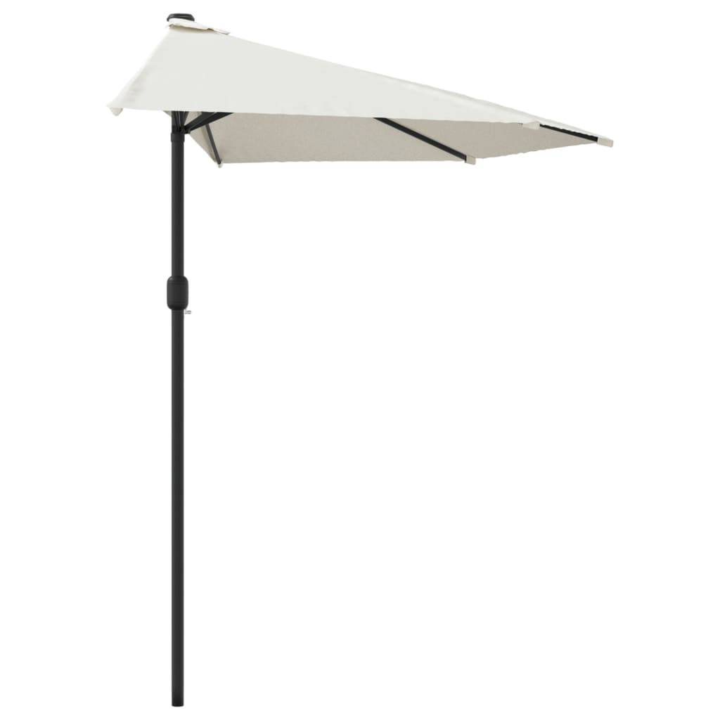 vidaXL Balkon-Sonnenschirm mit Alu-Mast Sandfarben 300x155 cm Halbrund