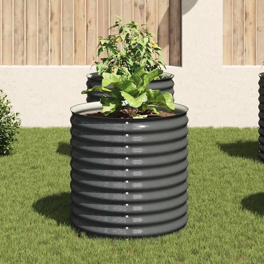 vidaXL Garten-Hochbeet 80x80x81 cm Verzinkter Stahl Grau