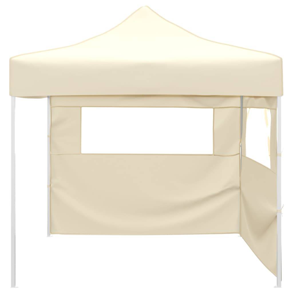 vidaXL Faltzelt mit 2 Wänden 291x291x315 cm Cremeweiß