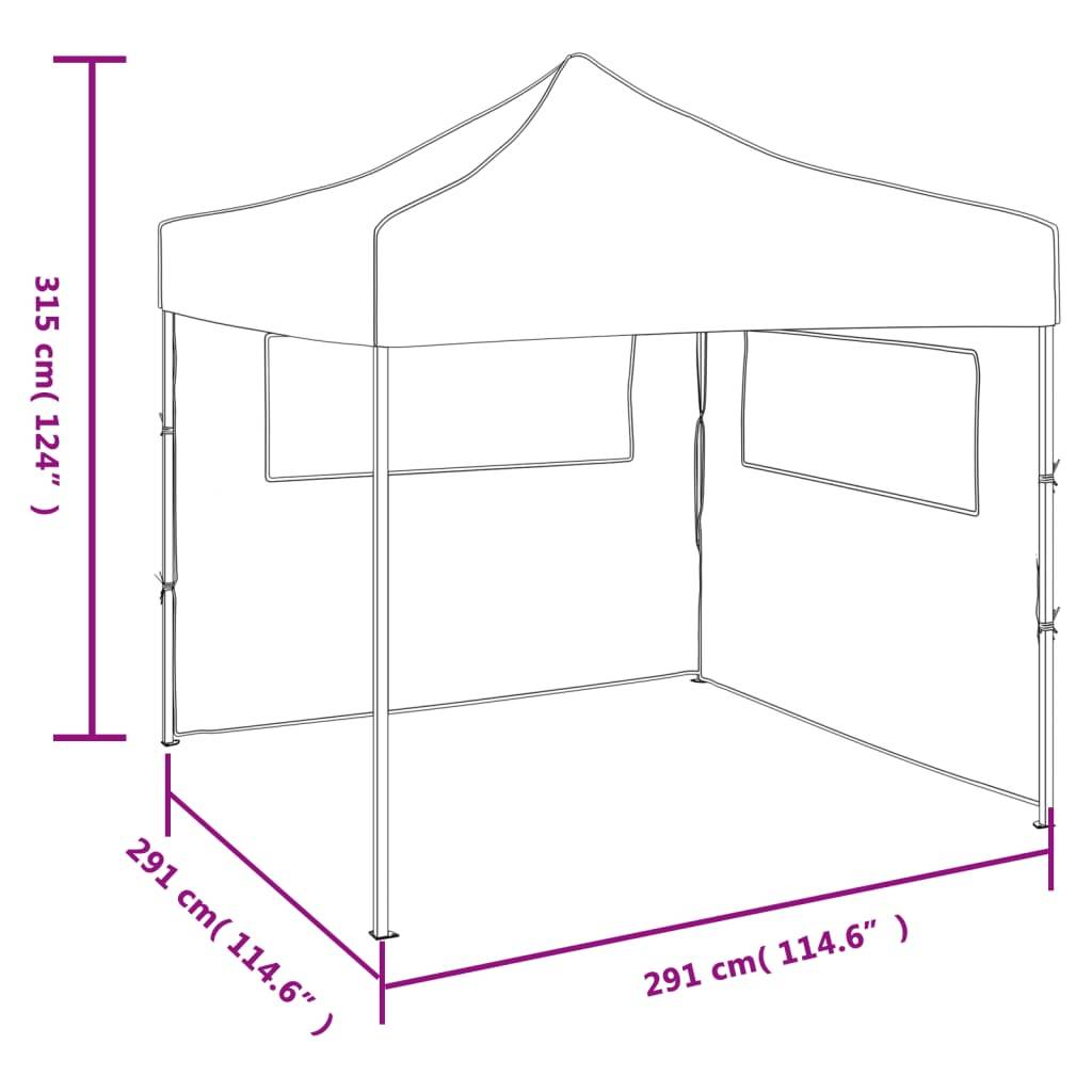 vidaXL Faltzelt mit 2 Wänden 291x291x315 cm Cremeweiß