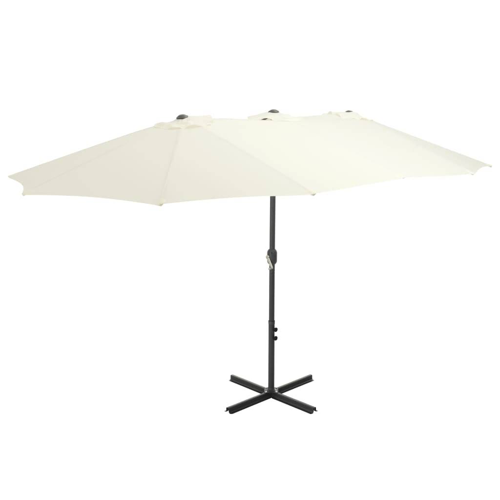 vidaXL Sonnenschirm mit Aluminium-Mast 460x270 cm Sandweiß