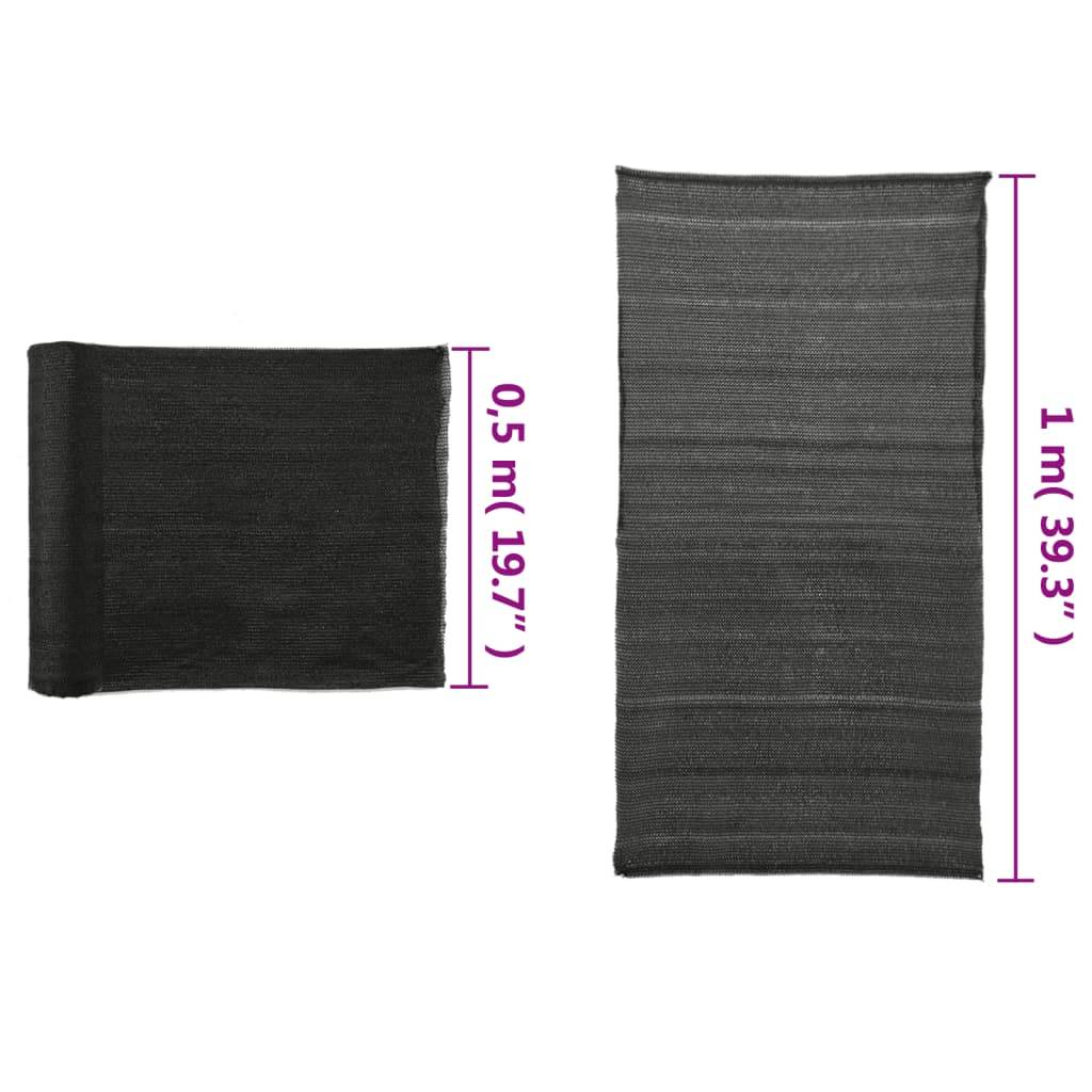 vidaXL Sichtschutznetz HDPE 1x25 m Schwarz