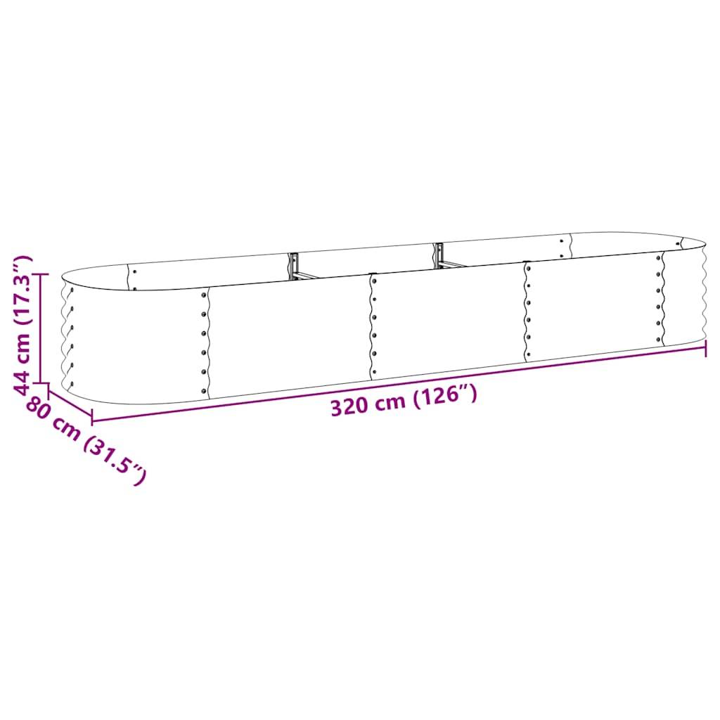 vidaXL Garten-Hochbeet 320x80x44 cm Verzinkter Stahl Silbern
