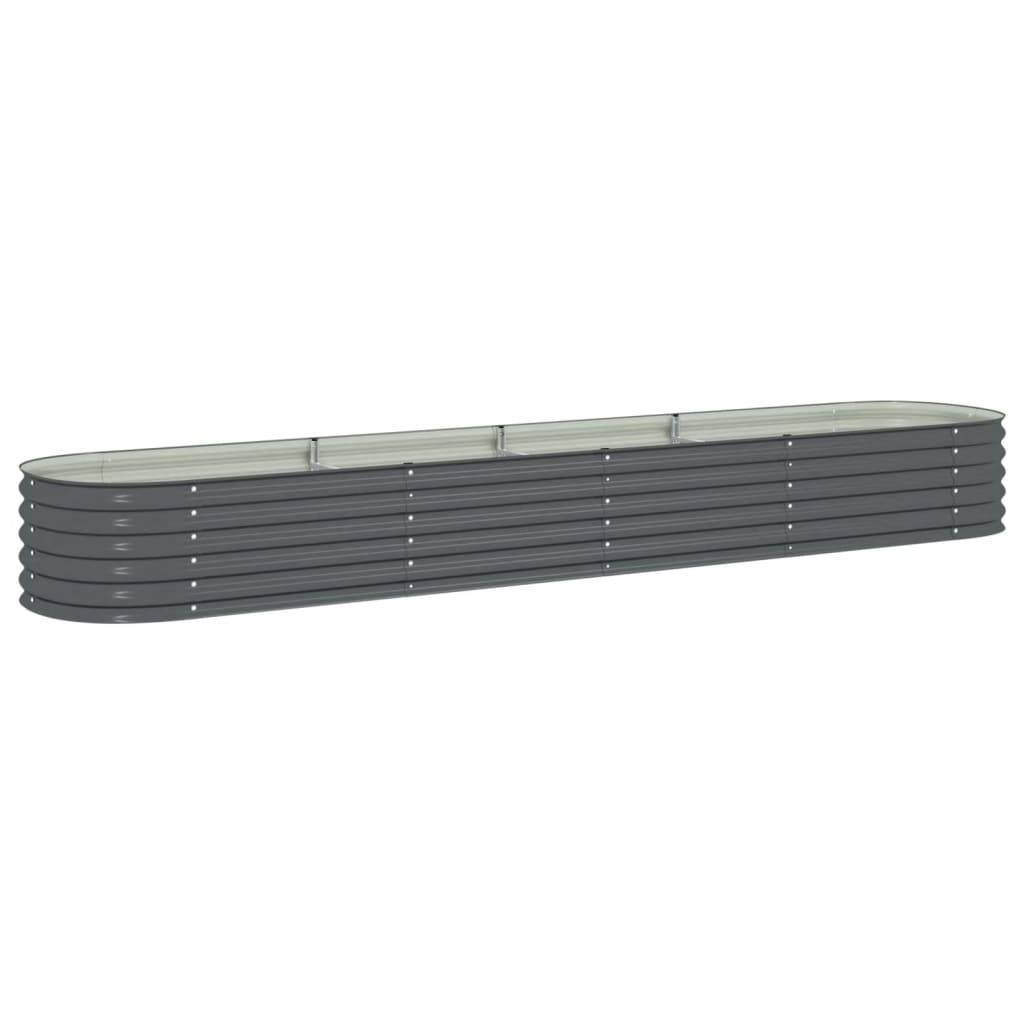 vidaXL Garten-Hochbeet 400 x 80 x 44 cm Verzinkter Stahl Grau