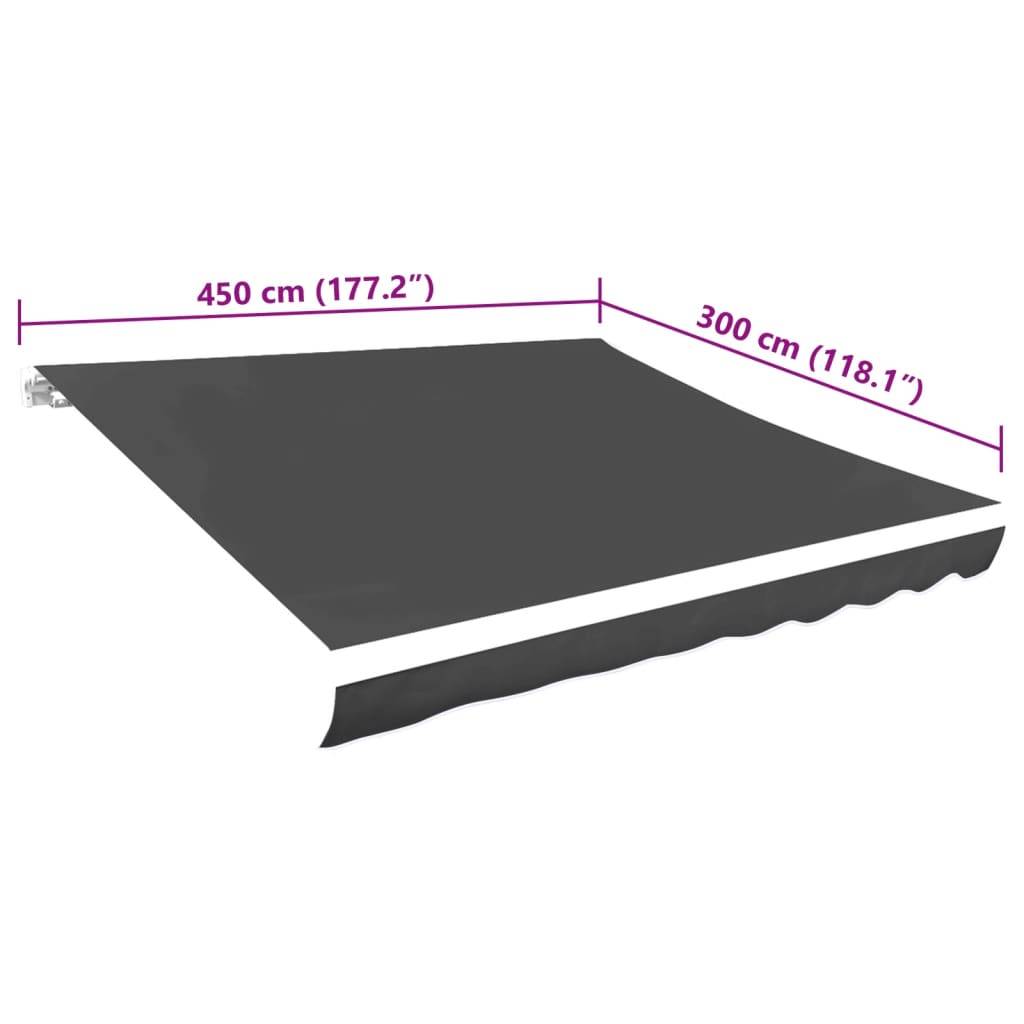vidaXL Markisenbespannung Canvas Anthrazit 450x300 cm