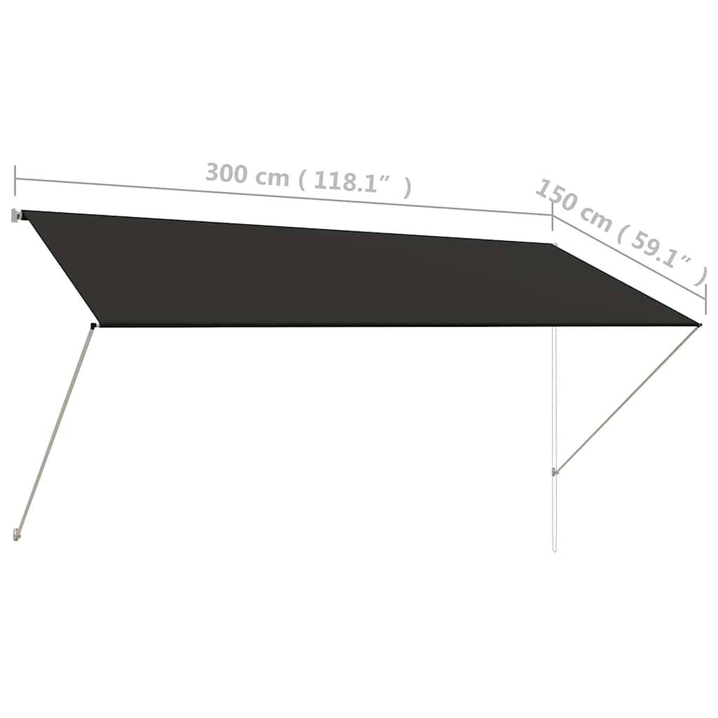 vidaXL Einziehbare Markise 300×150 cm Orange und Braun