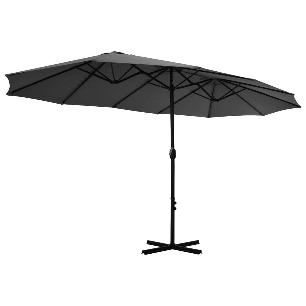 vidaXL Sonnenschirm mit Aluminium-Mast 460 x 270 cm Anthrazit
