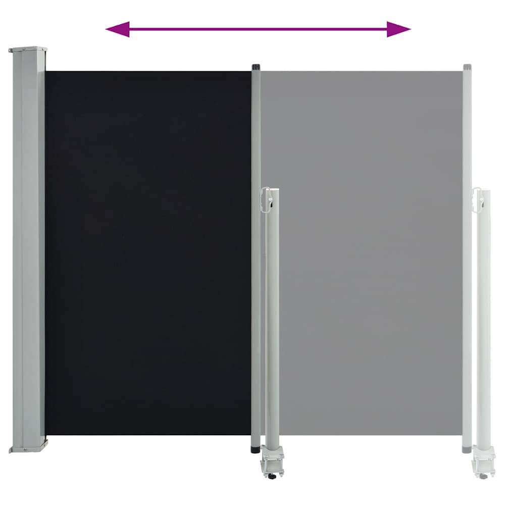 vidaXL Ausziehbare Seitenmarkise 120x300 cm Schwarz
