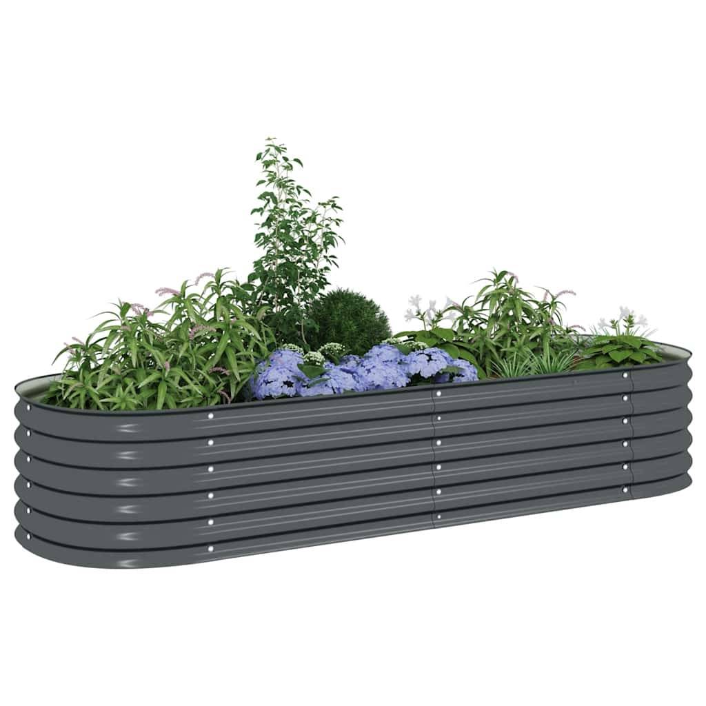 vidaXL Garten-Hochbeet 240x80x44 cm Verzinkter Stahl Grau