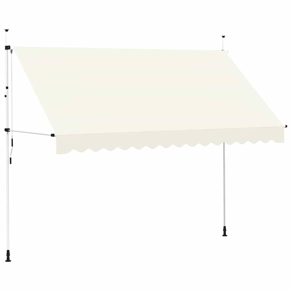 vidaXL Einziehbare Markise Handbetrieben 350 cm Cremeweiß