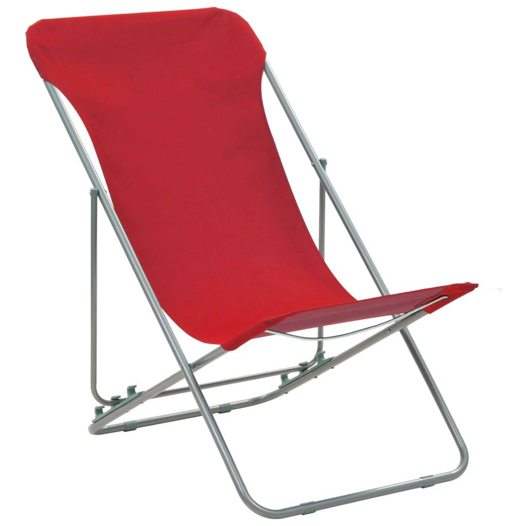 vidaXL Klappbare Strandstühle 2 Stk. Stahl und Oxford-Gewebe Rot