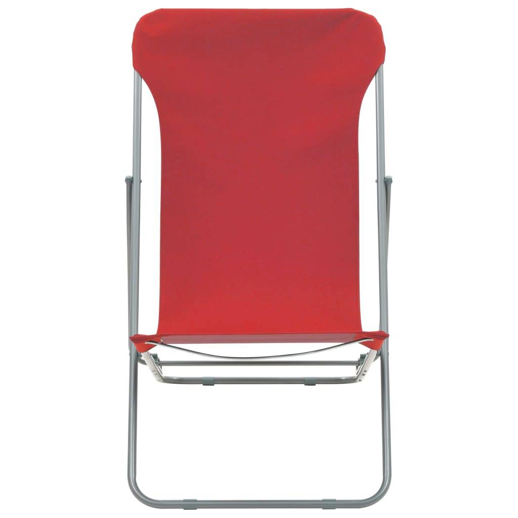 vidaXL Klappbare Strandstühle 2 Stk. Stahl und Oxford-Gewebe Rot