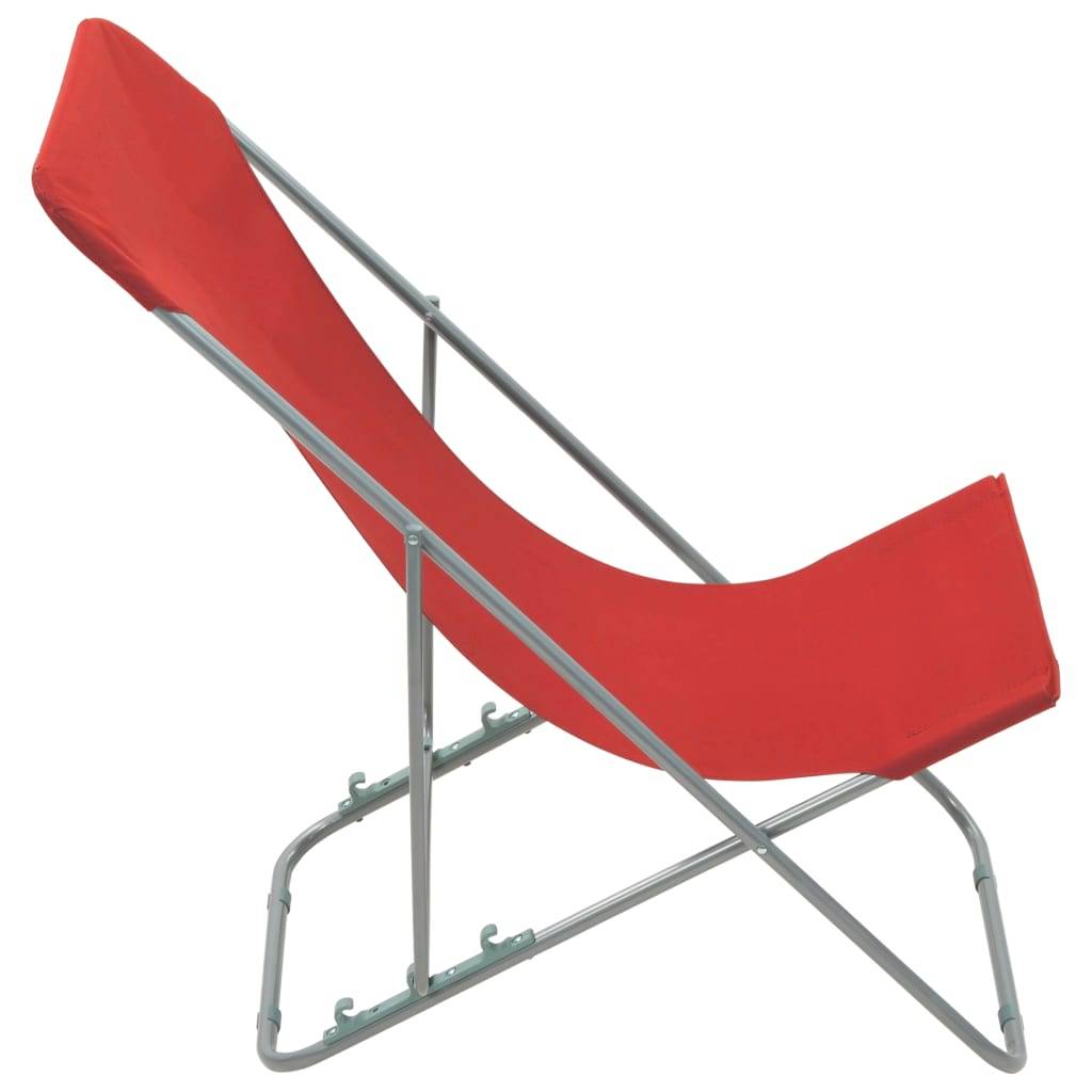 vidaXL Klappbare Strandstühle 2 Stk. Stahl und Oxford-Gewebe Rot