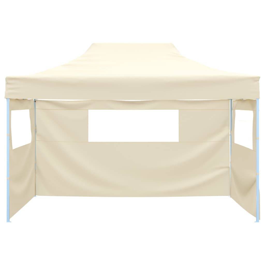 vidaXL Faltzelt mit 3 Seitenteilen 3x4,5 m Creme