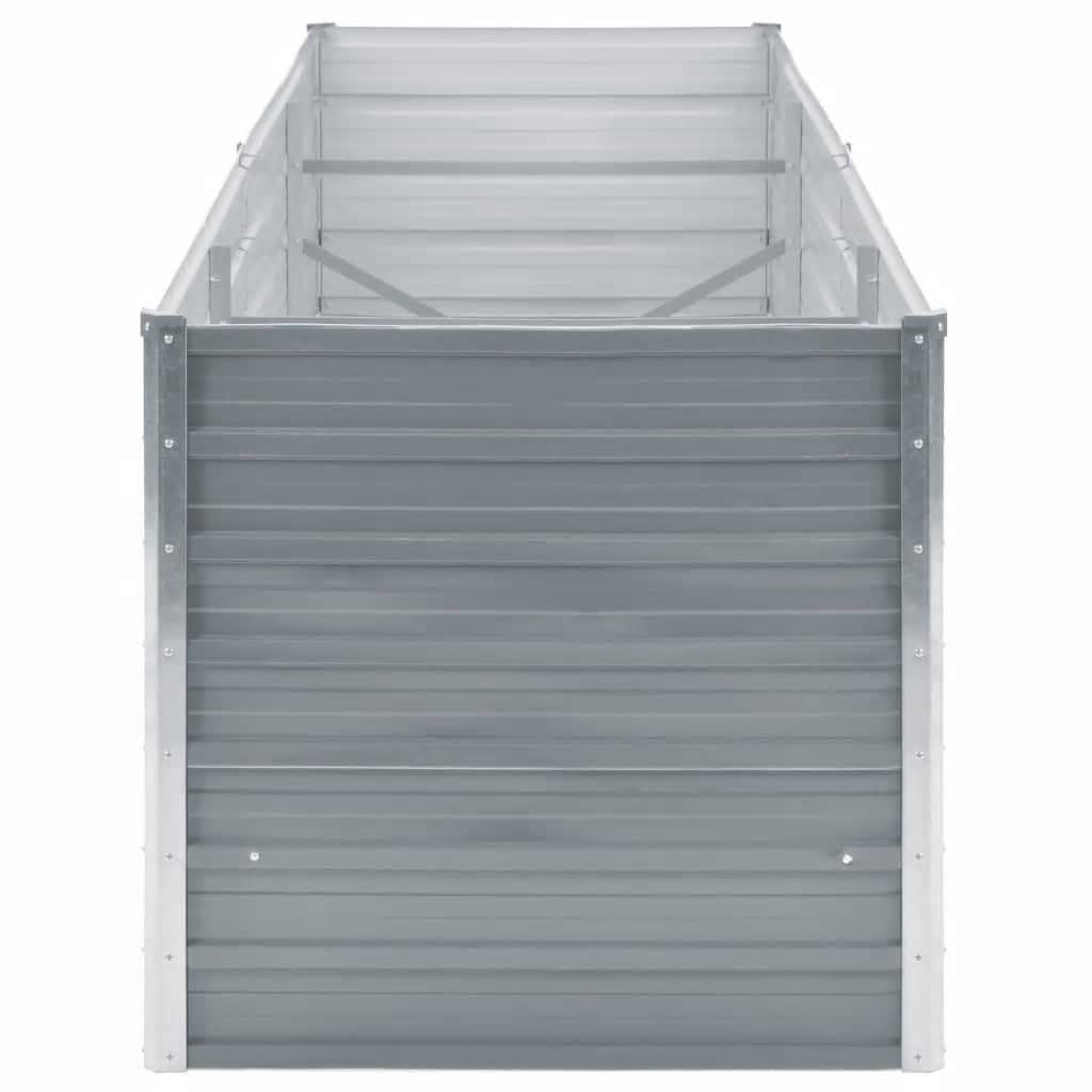 vidaXL Garten-Hochbeet Verzinkter Stahl 240x80x77 cm Grau