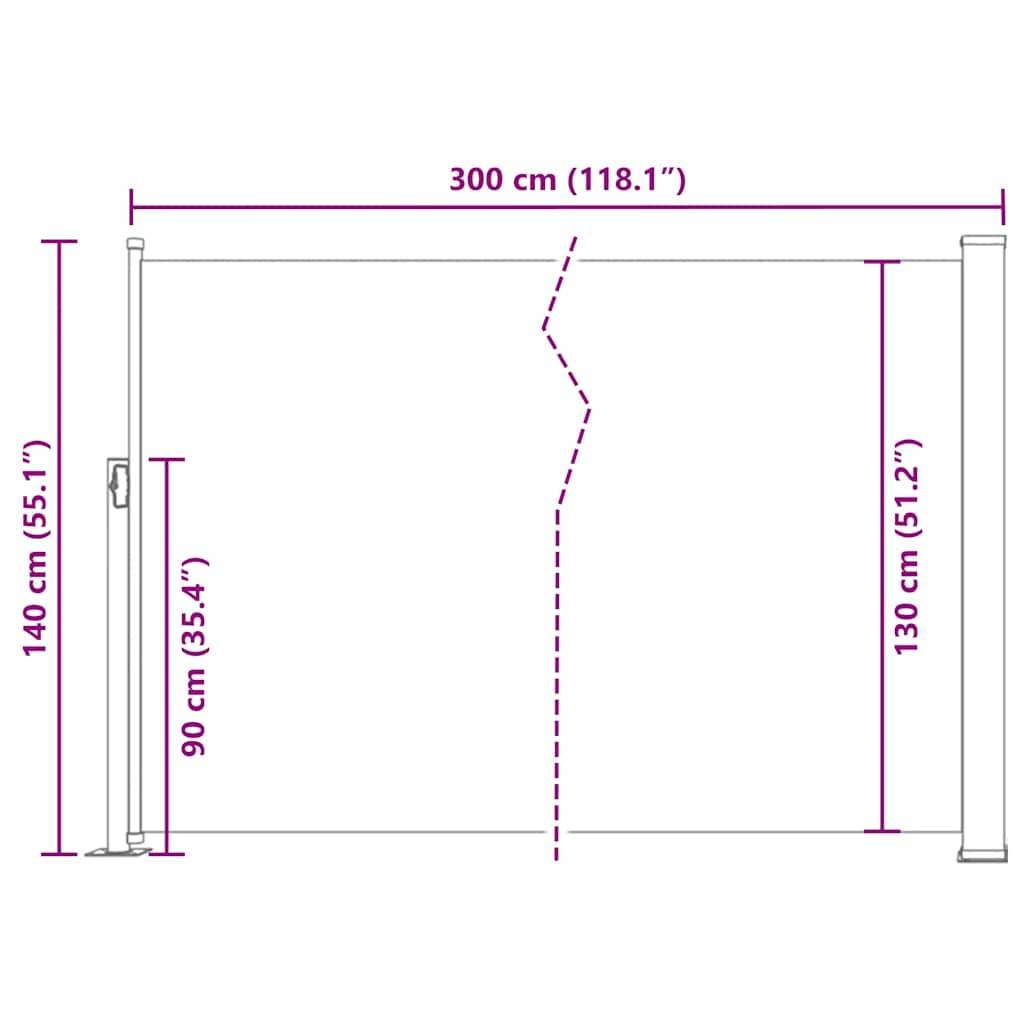 vidaXL Ausziehbare Seitenmarkise 140x300 cm Blau