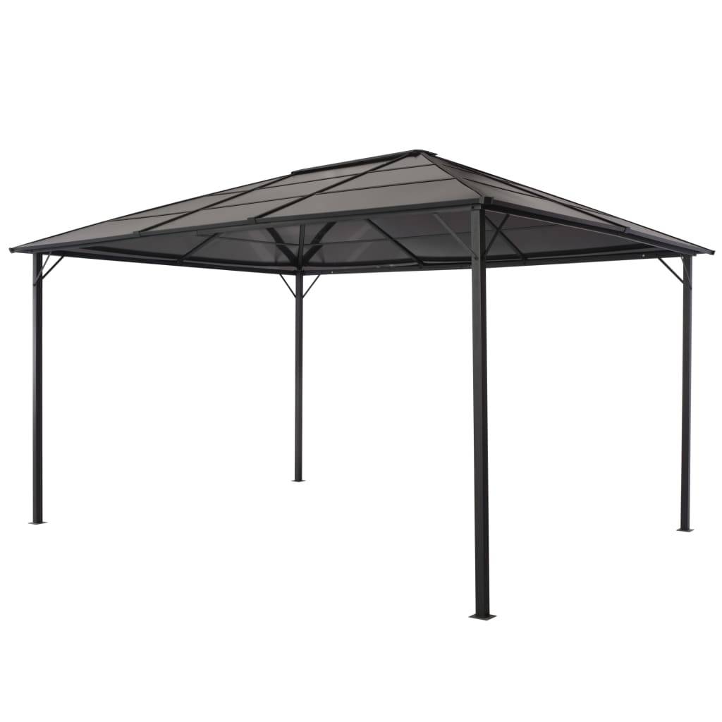 vidaXL Gartenpavillon mit Dach Aluminium 4×3×2,6 m Schwarz
