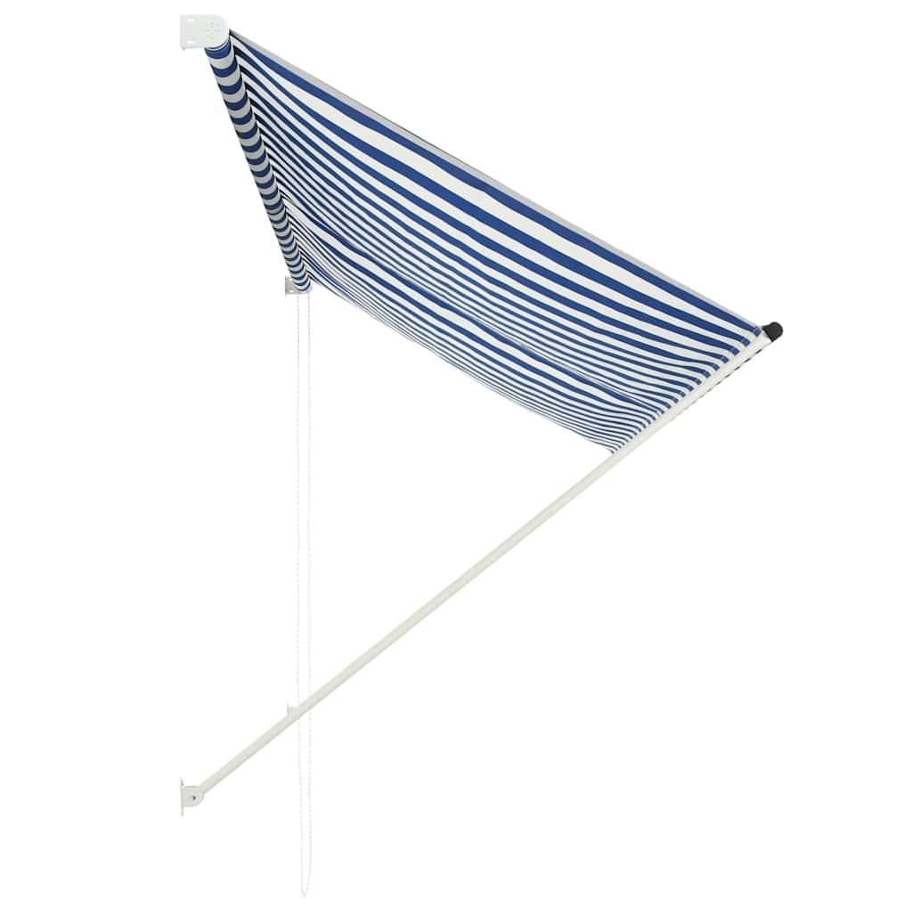 vidaXL Einziehbare Markise 250×150 cm Blau und Weiß