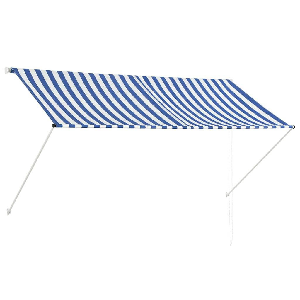 vidaXL Einziehbare Markise 250×150 cm Blau und Weiß