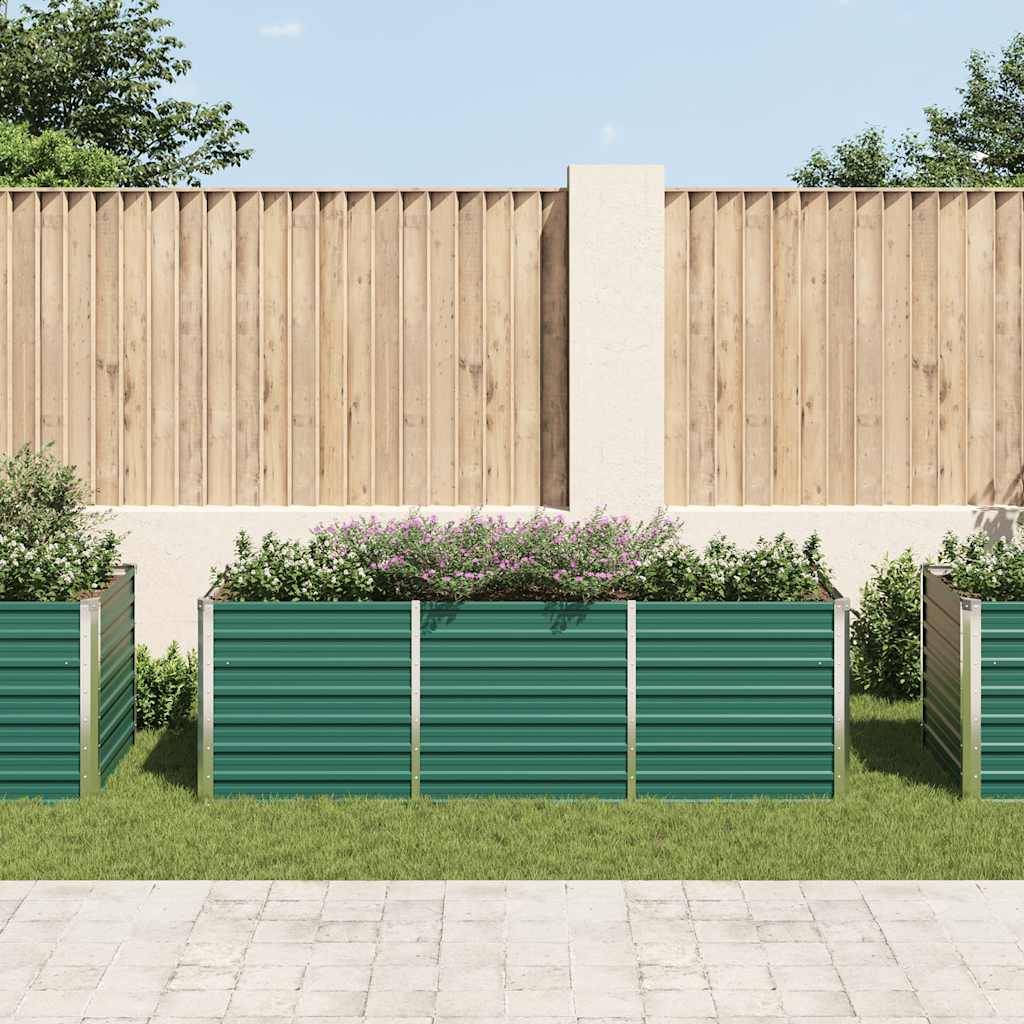 vidaXL Garten-Hochbeet Verzinkter Stahl 240x80x77 cm Grün
