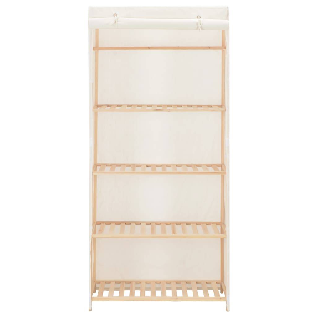 vidaXL Kleiderschrank Weiß 79 x 40 x 170 cm Stoff