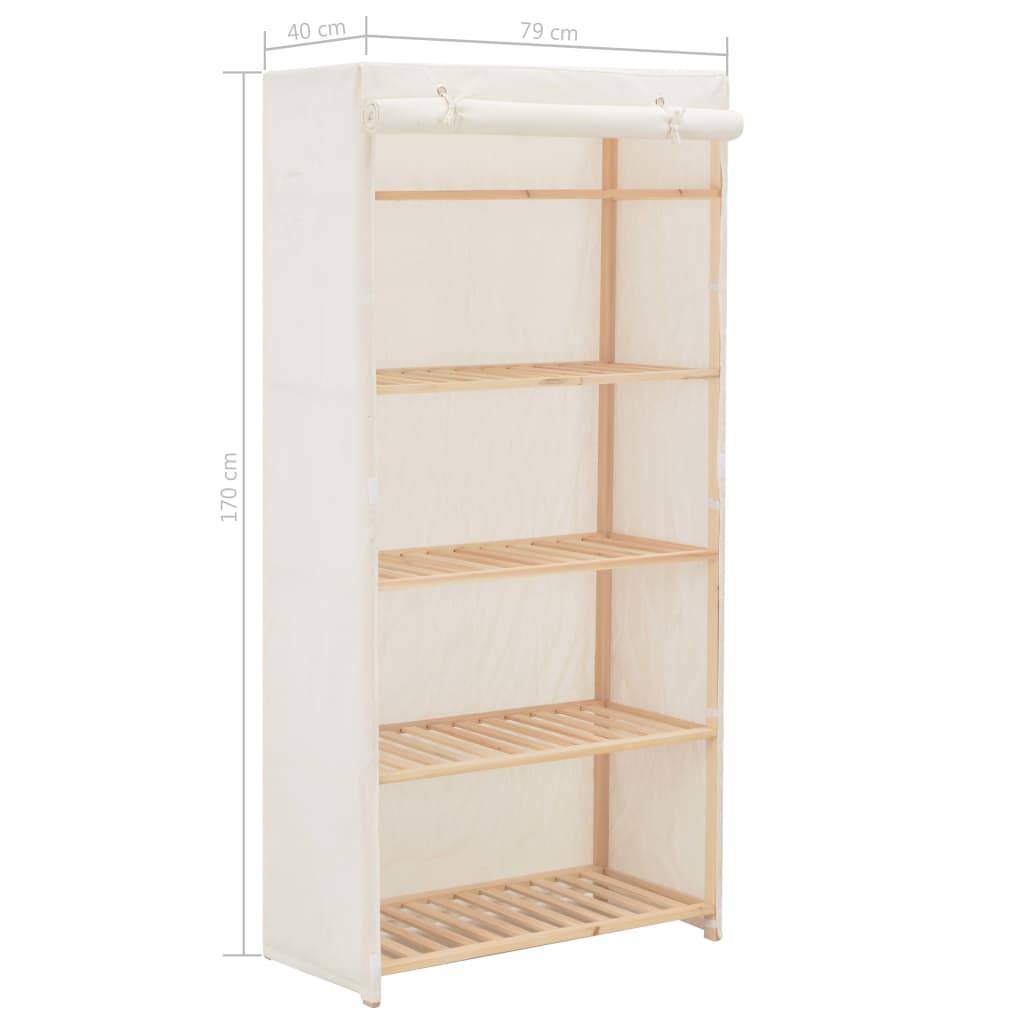 vidaXL Kleiderschrank Weiß 79 x 40 x 170 cm Stoff