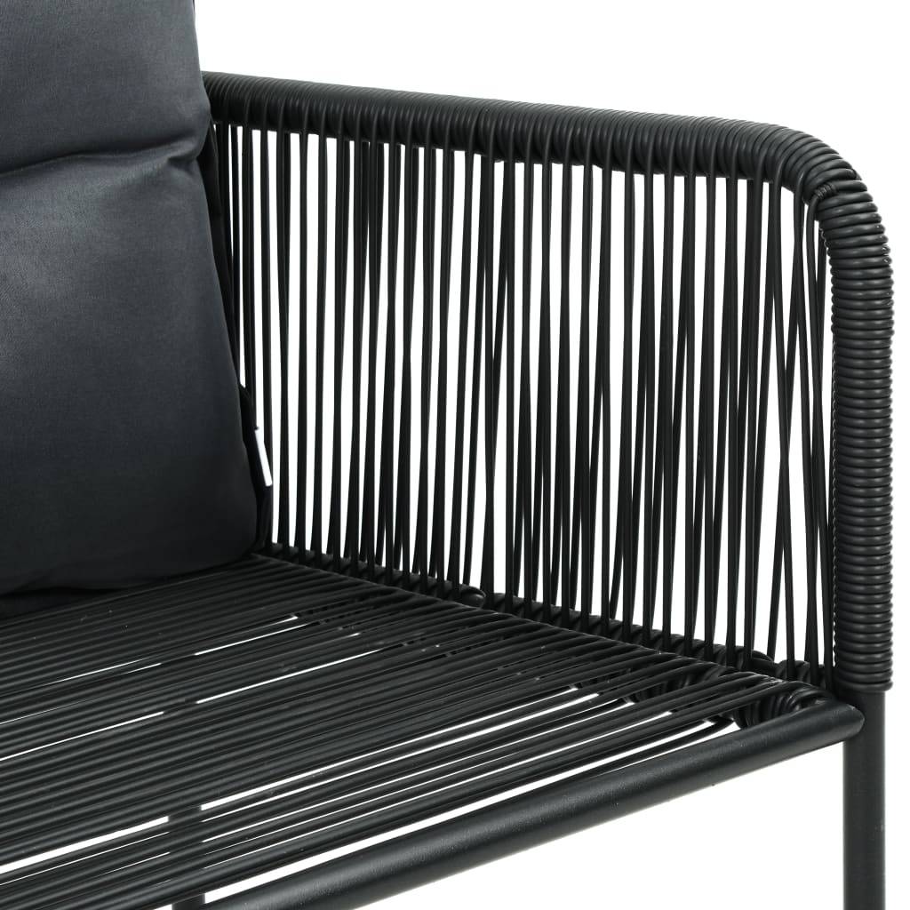 vidaXL Gartenstühle 2 Stk. mit Polstern Poly Rattan Schwarz