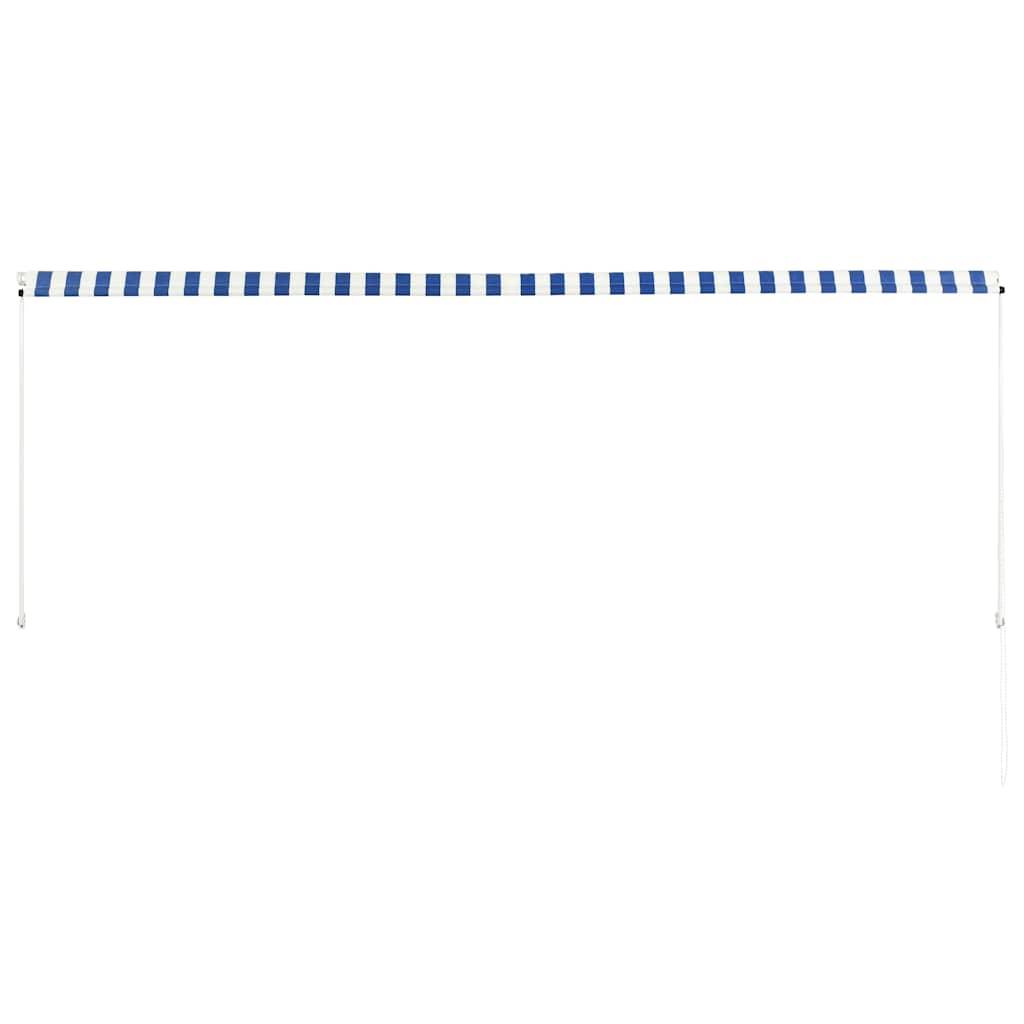vidaXL Einziehbare Markise 350 x 150 cm Blau und Weiß