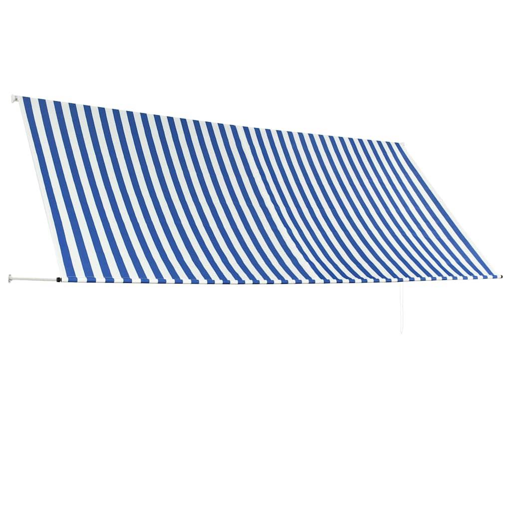vidaXL Einziehbare Markise 350 x 150 cm Blau und Weiß