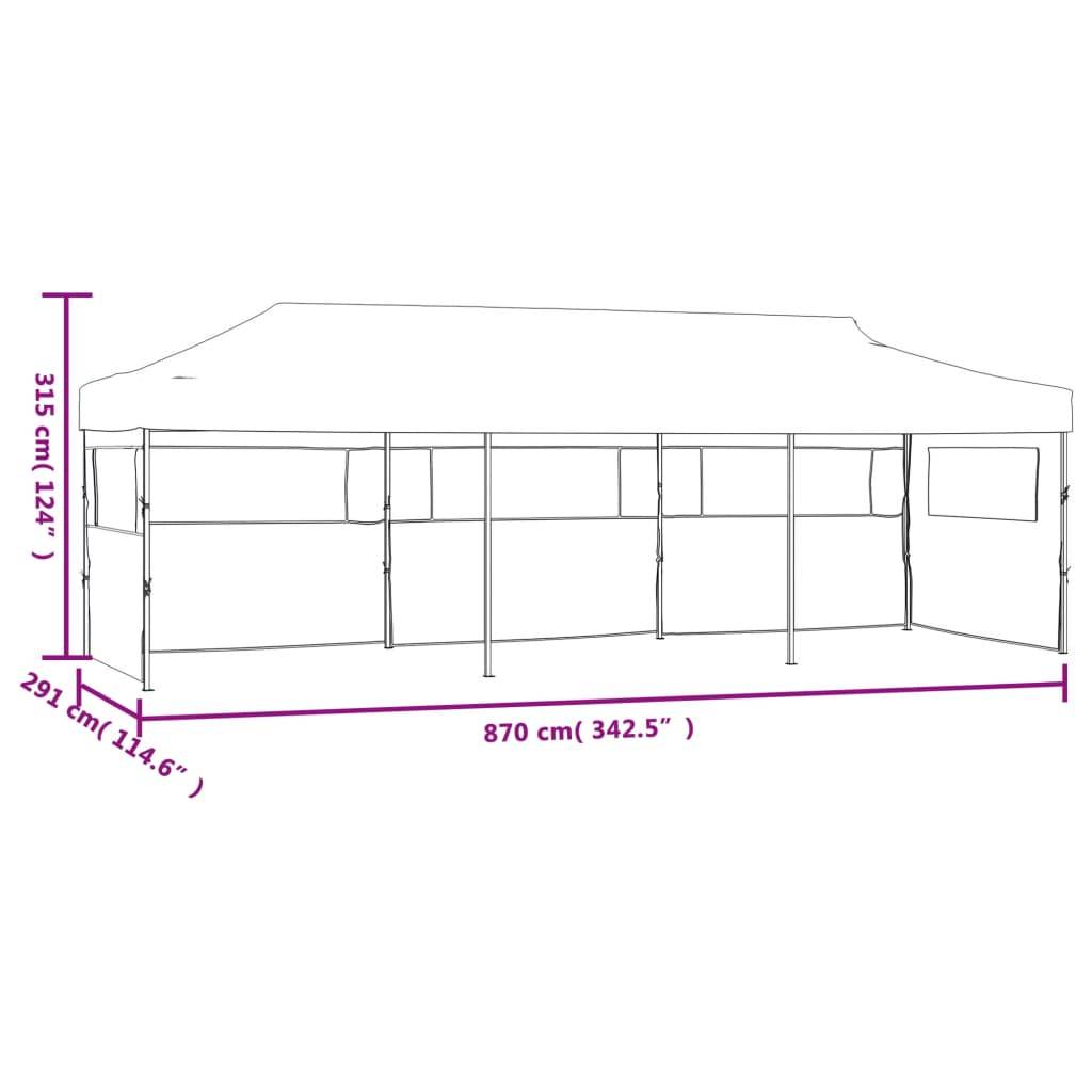 vidaXL Pop-Up Partyzelt Faltbar mit 5 Seitenwänden 3x9 m Weiß