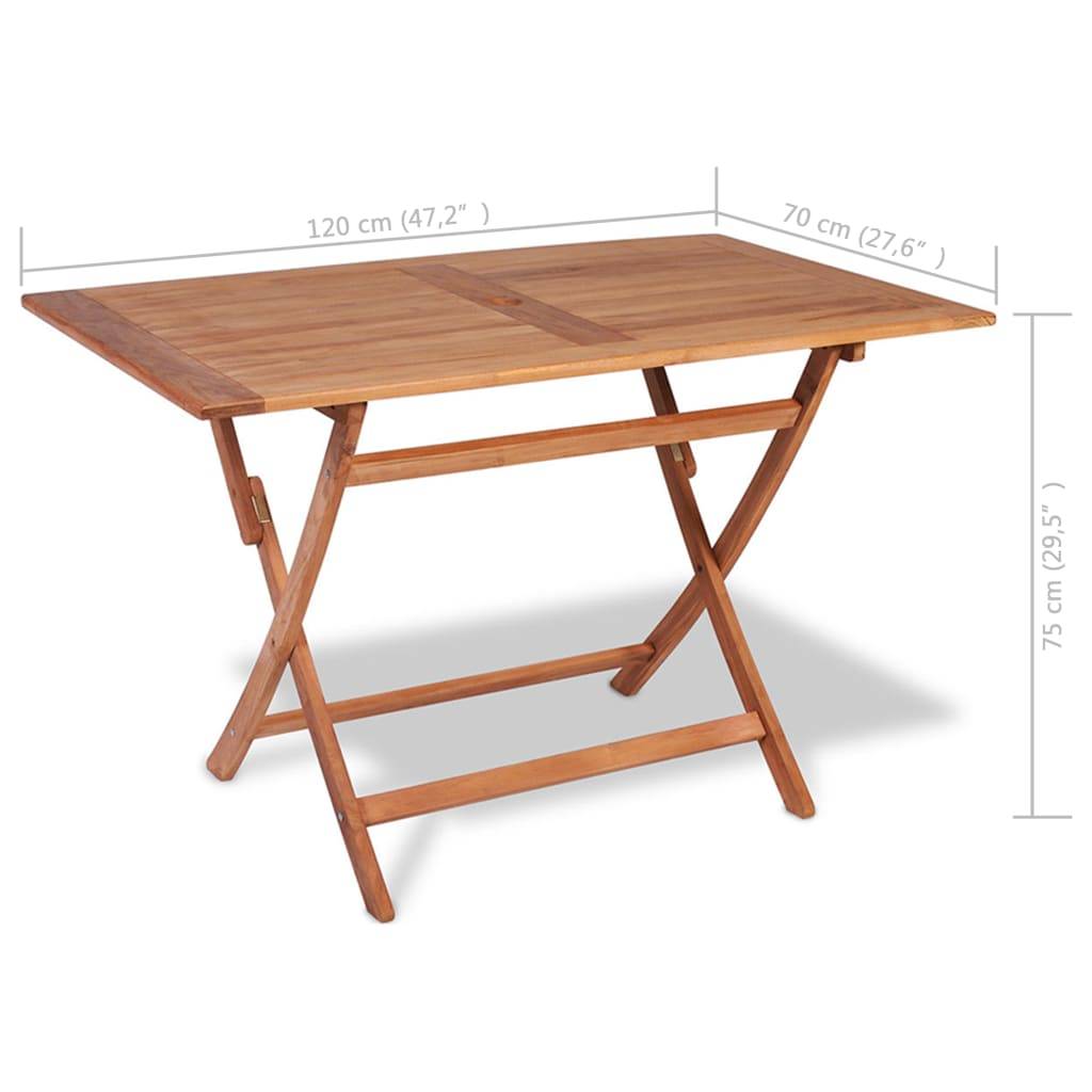 vidaXL 5-tlg. Garten-Essgruppe Teak Massivholz